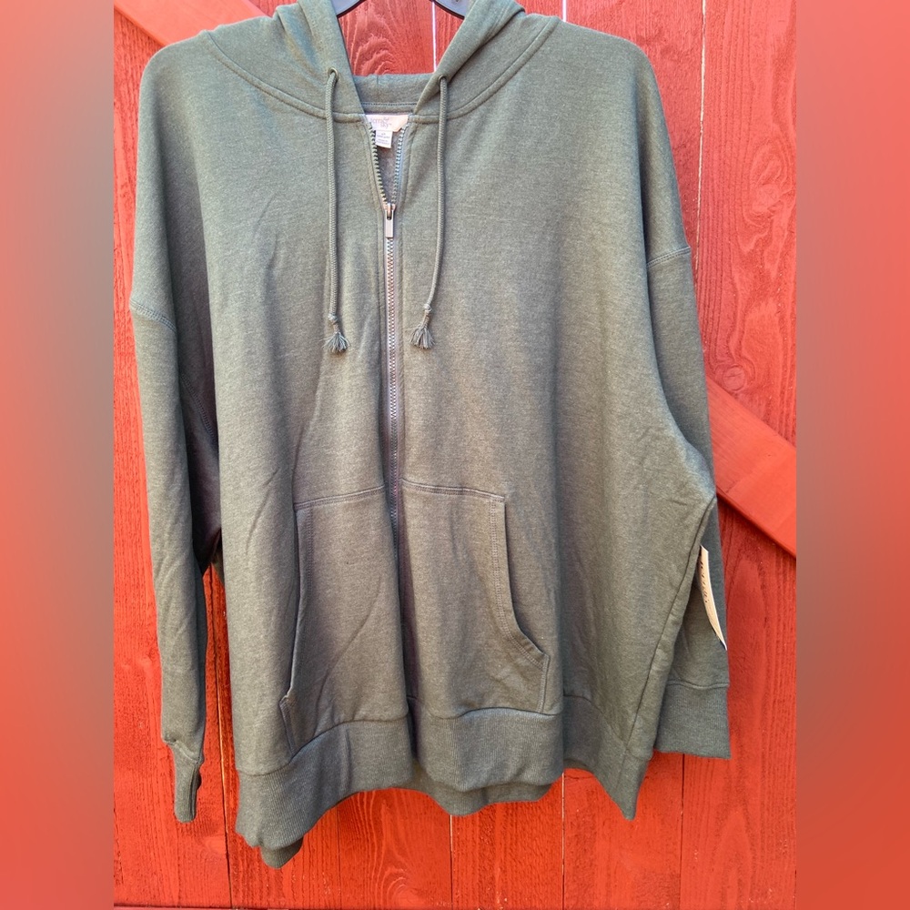 Terra & Sky Green Zip-Up Hoodie